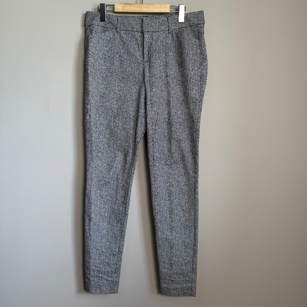 Old Navy Pixie Women's Herringbone Dress Pants Black/Gray Size 6 Business Casual